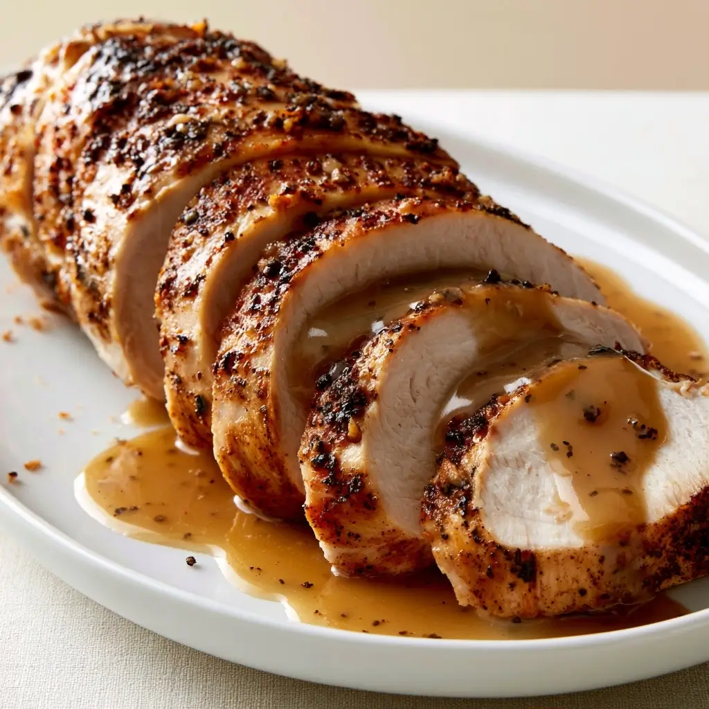 Spiced Rubbed Turkey Tenderloin With Gravy Recipe | Thanksgiving Turkey Tenderloin