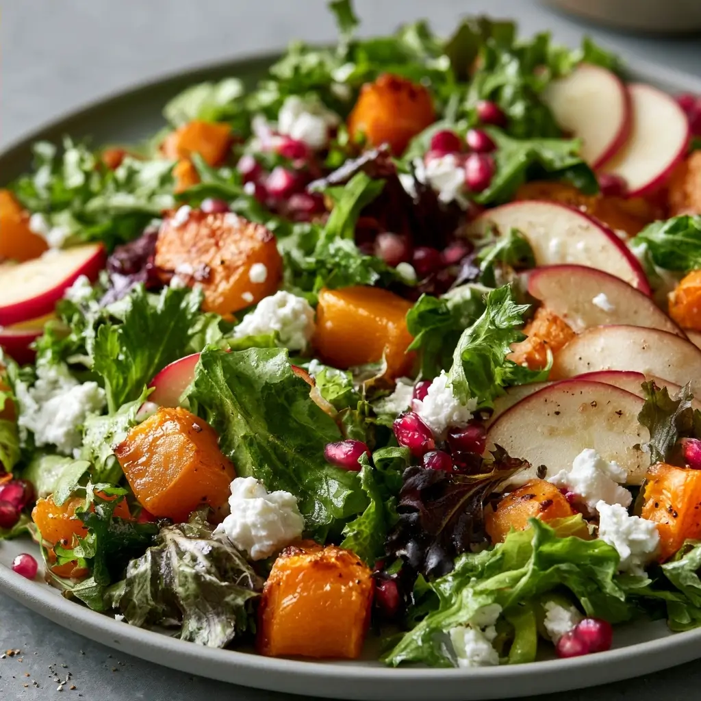 Thanksgiving Salad With Roasted Butternut, Apple & Goat Cheese