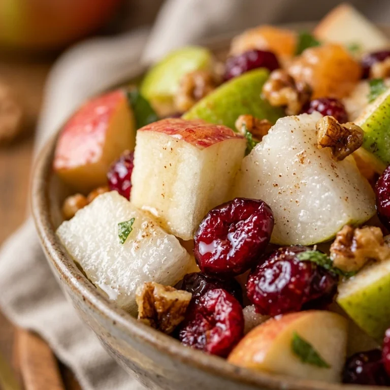 Apples & Pears Fall Fruit Salad With Cranberries