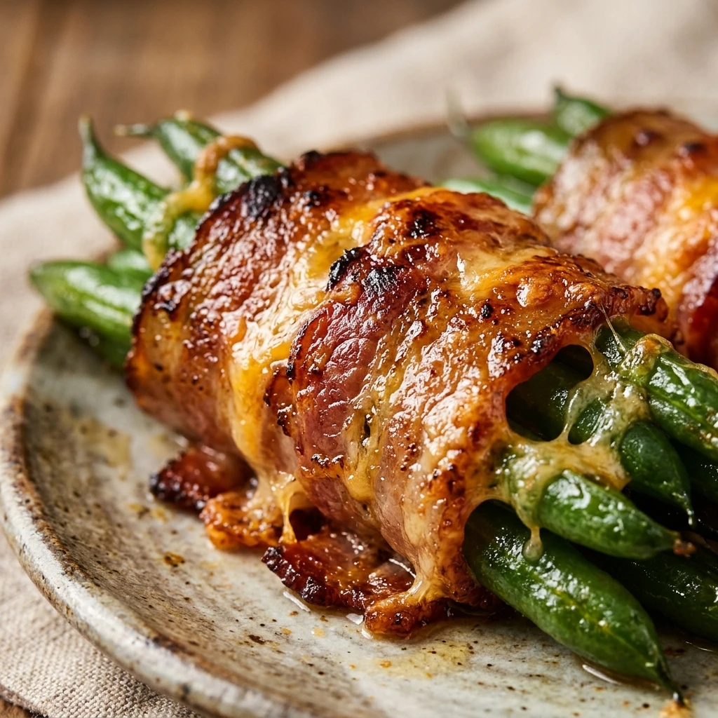 Cheesy Bacon-Wrapped Green Bean Bundles