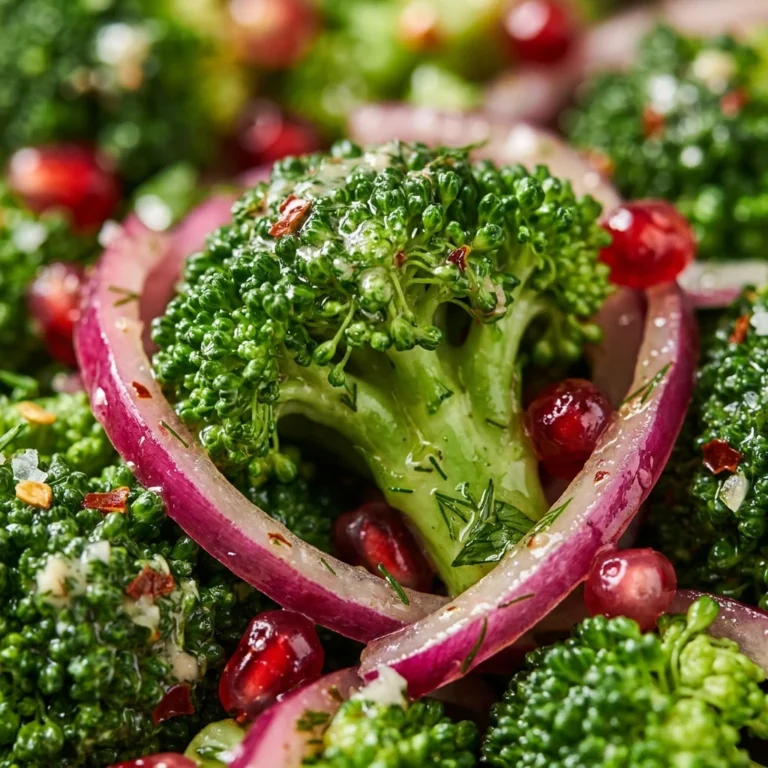 Christmas Salad with Broccoli and Red Onions