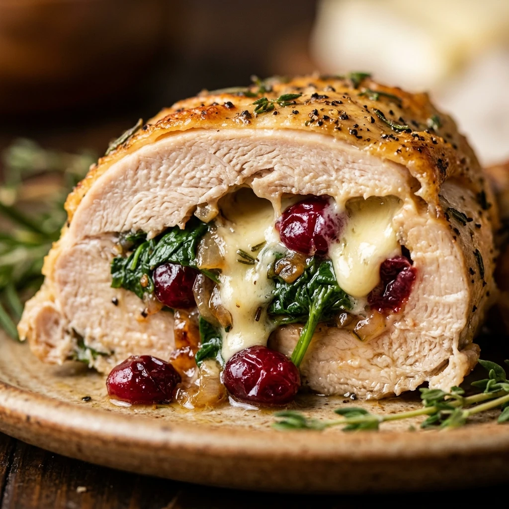 Cranberry & Spinach Stuffed Chicken with Brie