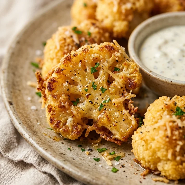 Crispy Parmesan Cauliflower Bites