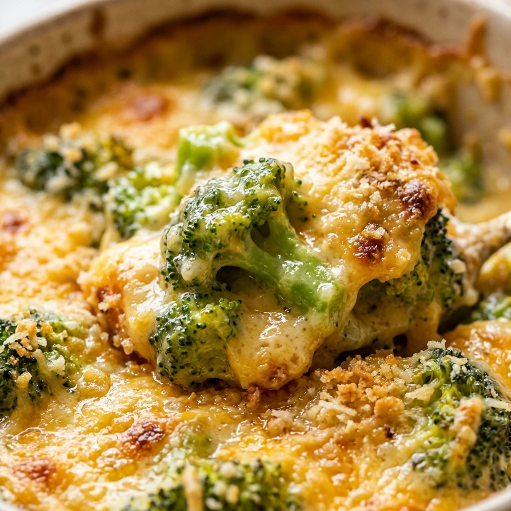 Easy & Creamy Broccoli Cheese Casserole
