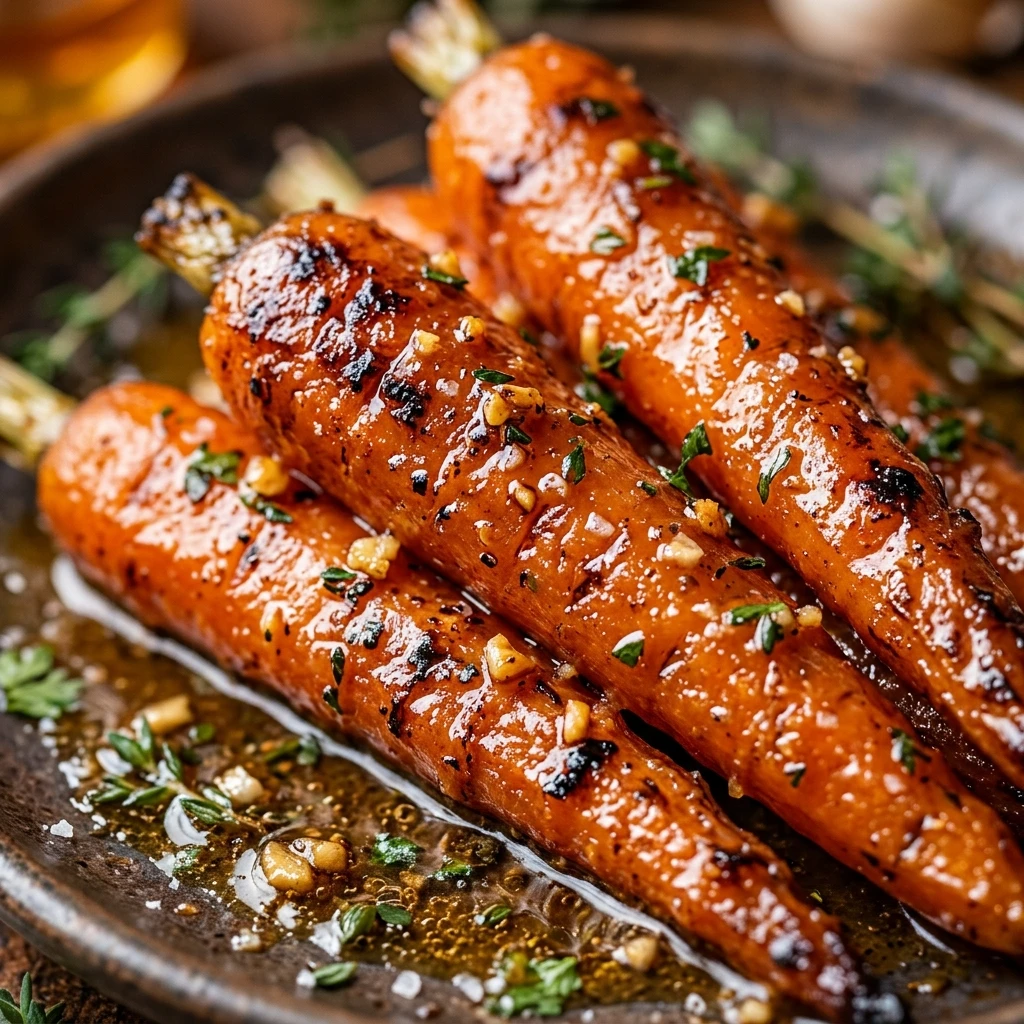 Easy Honey Garlic Butter Roasted Carrots