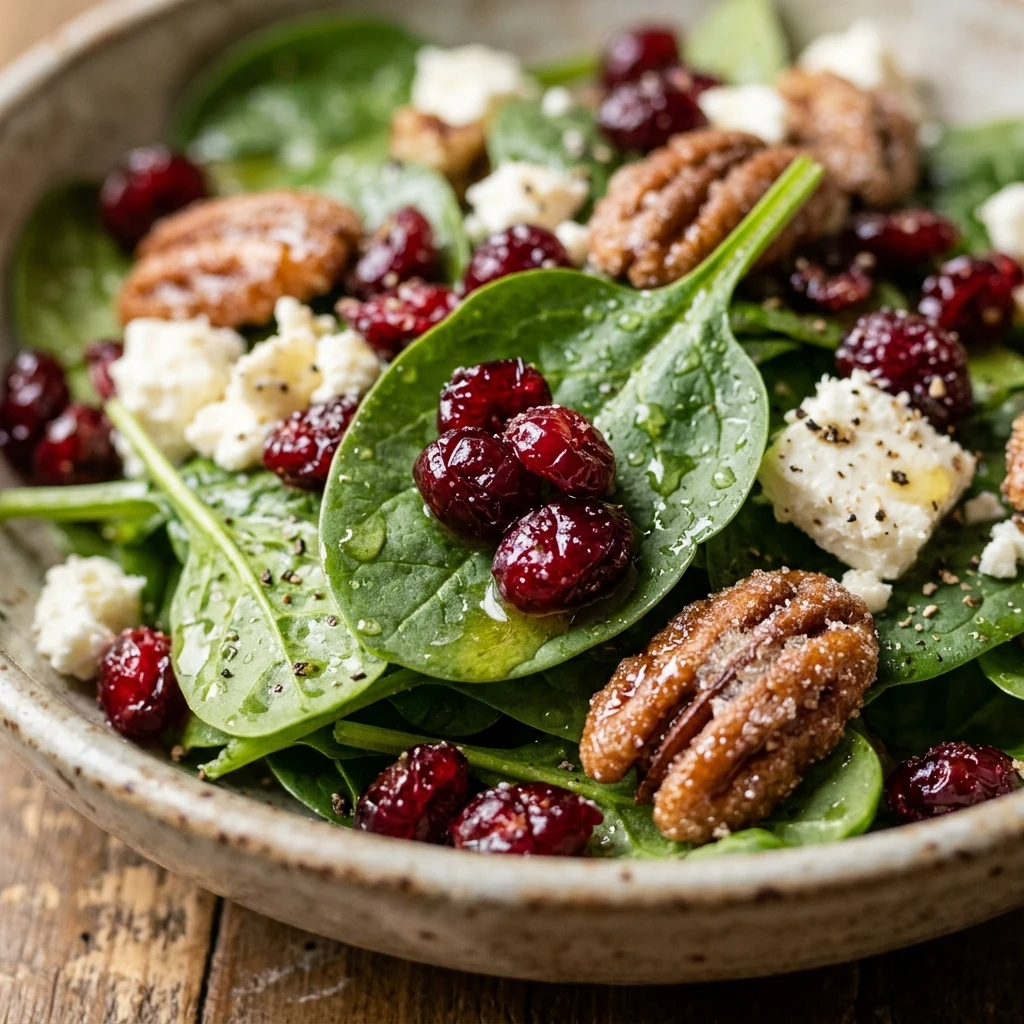 Festive Spinach Cranberry Salad