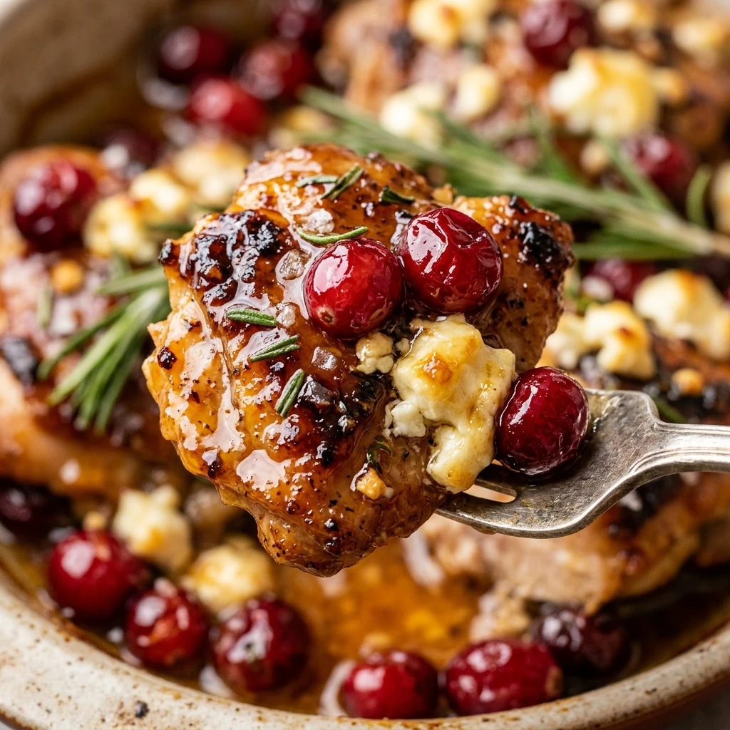Honey Cranberry Chicken Bake with Feta Cheese