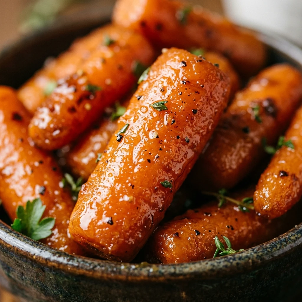 Slow Cooker Maple & Brown Sugar Glazed Carrots
